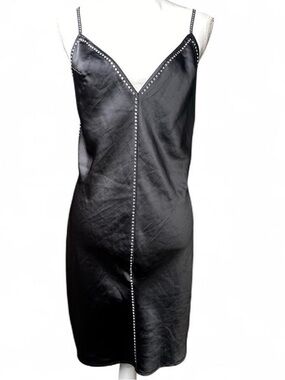 Victoria's Secret Black Slip Dress with Rhinestone Trim